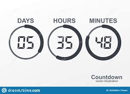 Countdown Clock With Pie Diagram Stock Vector Illustration