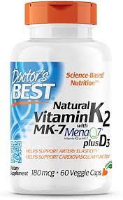 Some scientists are convinced that vitamin k2 supplements should be regularly used by people at risk of heart disease. Amazon Com Doctor S Best Natural Vitamin K2 With Mk 7 180mcg Plus D3 1000iu Non Gmo Gluten Free Vegetarian Soy Free 60 Veggie Caps Health Personal Care