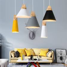You can use either a mix of decorative hanging lights or go for a single classic choice. Nordic Post Modern Pendant Lights Kitchen Island Cord Lamp Home Lighting Fixtures Led Edison Lamps Scandinavian Style Dining Room Hanging Lamp Metal Wood Pendant Lamp Black White Gray Yellow 1 Pack