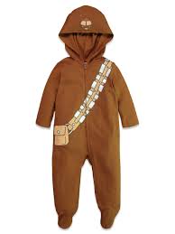 Star Wars Chewbacca Baby Boys Costume Zip Up Footies With Hood 0 3 Months Walmart Com
