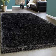Schutz eignet sich zur reinigung von naturfaser teppichen jeder art. Edler Teppich Shaggy Hochflor Einfarbig Flauschig Glanzend In Anthrazit Ebay