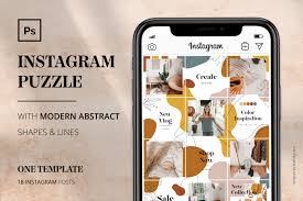 Psd psd 12 instagram post puzzle templates | fashion shopping free fonts used 12 psd files + one artboards psd file 72 dpi (resolution) size: Instagram Puzzle With Shapes Lines In Social Media Templates On Yellow Images Creative Store