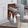If the kitchen is large enough, i usually suggest a splay corner, with a splay cabinet above and an appliance garage up top. 1
