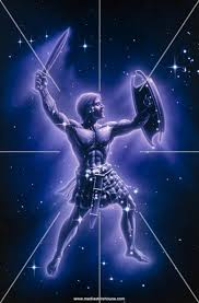 Orion is a prominent constellation located on the celestial equator and visible throughout the world. Orion Constellation Artwork Of A Human Warrior Overlaid On The Constellation Of Orion The Hunter A Line Of Th Orion Constellation Constellations Orion S Belt