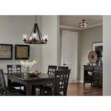 Shop Kichler Lighting Barrington 5 Light Distressed Black And Wood Hardwired Standard Farmhouse Dining Room Lighting Farmhouse Dining Room Dining Room Lighting