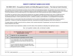 Section 4 context of the organization. Iso 45001 2018 Internal Audit Checklist Iso 45001 Store