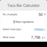 How much food do I need for a taco bar for 50 people?