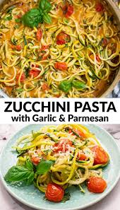 This Creamy Zucchini Pasta Features Zucchini Noodles Tossed In An Easy Parmesan Pan Sauce With L In 2020 Zucchini Pasta Vegetarian Recipes Healthy Vegetarian Recipes