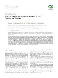Pdf Effect Of Doping Metals On The Structure Of Peo