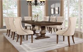 Esofastore prada dining set 7pcs dining room furniture shiny table top tufted 6 chairs brown color fabric. D42 9pc 9 Pc Darby Home Co Richmond Antique Rustic Walnut Finish Wood Dining Table Set