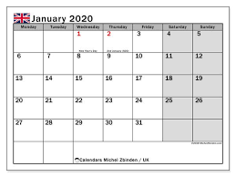 Printable January 2020 Uk Calendar Free Printable Calendar Calendar Printables Calendar Template