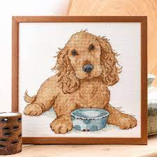 In a black and white design, this. Cocker Spaniel Cross Stitch Pattern Cross Stitching Cross Stitch Cross Stitch Patterns