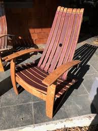 Wine Barrel Adirondack Chair Oil Finsh Etsy In 2020 Wine Barrel Chairs Barrel Chair Whiskey Barrel Furniture