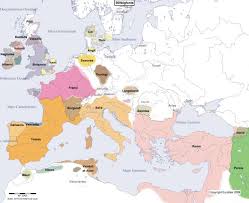 Europe Main Map At The Beginning Of The Year 500 Europa Landkarte