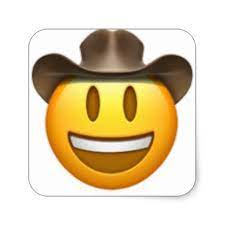 Cowboy Emoji Face Square Sticker Zazzle Com In 2020 Emoji Emoji Faces Emoji Images