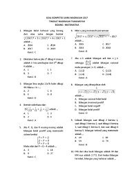Ksm untuk jenjang ini meliputi tiga bidang yang dilombakan yakni matematika terintegrasi, ipa terpadu terintegrasi, dan ips terpadu terintegrasi. Download Soal Ksm Mts Matematika 2019 Dan Kunci Jawaban