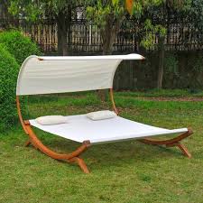 Perfect for relax, relief, sleep and entertainment. Double Hammock Daybed With Canopy Outsunny Outdoor Hammock Garden Hammock Outdoor Daybed