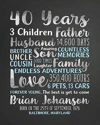 Photos, ticket stubs, matchbooks, ribbons, coasters… bunches of sentiment, all rolled into one. 40th Birthday Gift For Men Personalized Sign With Stats Etsy Husband 40th Birthday 40th Birthday Men Birthday Themes For Adults