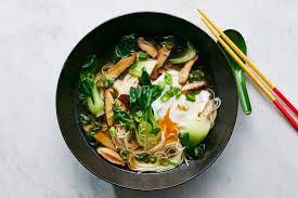 Somen Noodles With Poached Egg Bok Choy And Mushrooms Recipe Nyt Cooking Vegetarian Soup Recipes Winter Vegetable Soup Poached Eggs