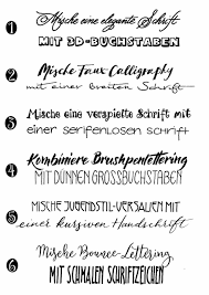 Verschiedene schriftzüge