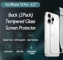 Amazon.com: Shacoryze for iPhone 16 Pro Back Glass Protector(2-Pack),  iPhone 16 Pro Back Screen Protector Rear Tempered Glass Crystal Clear (6.3  inch) ...