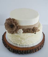 Rustic Bridal Shower Cake Burlap And Buttercream Ruffles Bridal Shower Cakes Rustic Rustic Wedding Shower Cake Bridal Shower Rustic