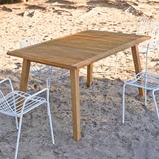 Table de jardin en teck. Table En Teck Et 140 X 90 Cm Mobilier Pour L Exterieur Tikamoon