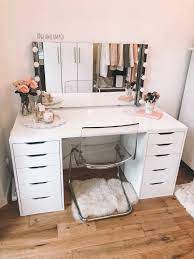 Ikea vanity impression mirror ikea vanity bedroom vanity. My Makeup Table Alex Drawers From Ikea Separate Table Top From Ikea Bathroom Lights From Ikea Chair F Stylish Bedroom Bathroom Vanity Decor Ikea Drawers