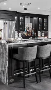 Like The Island The Glass Front Cabinets Stools Seem Good Height In 2020 Bars For Home Home Bar Decor Basement Bar