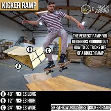 South Bay Skate Co - Kicker Skateboard Ramp - 12" High X 2' Wide X 40" Long  – South Bay Board Co.