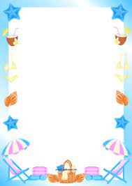 Beach Day Border Paper Garland Beach Day Clip Art Borders