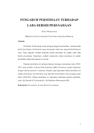 Demikian penjelasan materi tentang pengertian laba: Doc Pengaruh Persediaan Terhadap Laba Perusahaan Kristy Wirakusuma Academia Edu