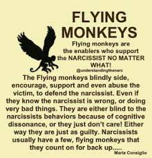Flying monkeys make the narcissist feel like they're important and special. The Flying Monkey What Does This Term Have To Do With A Narcissist