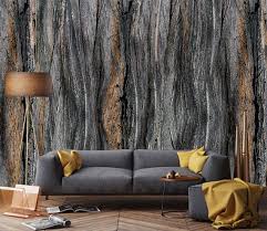 We Use Three Different Types Of Materials When Printing Our Wallpapers And Murals The Type You Choose Will Dep Tree Bark Wallpaper Wooden Tree Interior Design