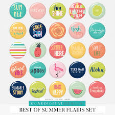Best Of Summer Badge Digi Flair Pins Printable Summer Button Etsy Summer Scrapbook Babysitting Activities Scrapbook Magazines