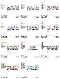 Softball TEAM Applique Designs 5x7 and 8x11 Hoop Size INSTANT DOWNLOAD  Multiple Names Included just Added Bulldogs