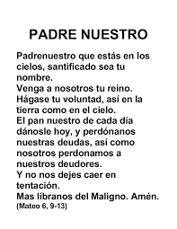 La oración del padre nuestro. Padre Nuestro Oracion