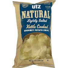 They are very addicting and it is very easy to find yourself face to face with an empty bag. Utz Natural Gourmet Potato Chips Gluten Free Lightly Salted Kettle Cooked Potato Donelan S Supermarkets
