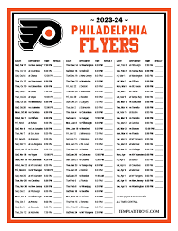 Flyers Printable Schedule