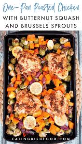 One Pan Roasted Chicken And Vegetables Recipe Chicken And Butternut Squash Recipes Pan Roasted Chicken Thighs