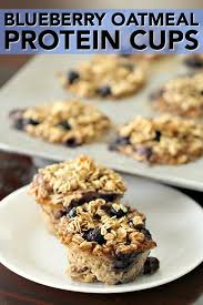 Baked Blueberry Protein Cups The Perfect Way To Start Your Day With Healthy Carbs And Protein Great To Eat Bef Blueberry Oatmeal Bake Blueberry Oatmeal Food