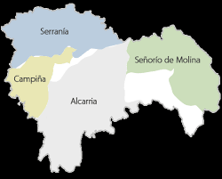 La alcarria está situada al este de auñón, al suroeste de pico de monte abajo. Mapa De Comarcas De La Provincia De Guadalajara Mapa Owje Com