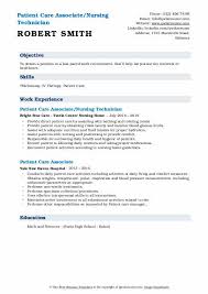 patient care associate resume samples qwikresume