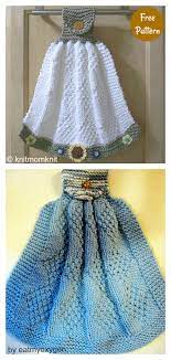It's the same idea as the towel hangers we've seen before, but the hanger is separate. 8 Hanging Dish Towel Free Knitting Pattern