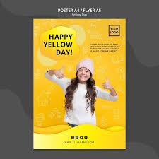 Download Yellow Day Concept Poster Template For Free In 2020 Poster Template Free Poster Template Happy Birthday Posters