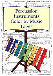 Percussion Instruments Color By Music Pages Anastasiya Multimedia Studio Percussion Instruments Percussion Glockenspiel