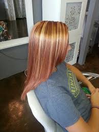 Pin By Ashley Lewis On Hair 3 Blonde Highlights Unnatural Hair Color Red Blonde Hair