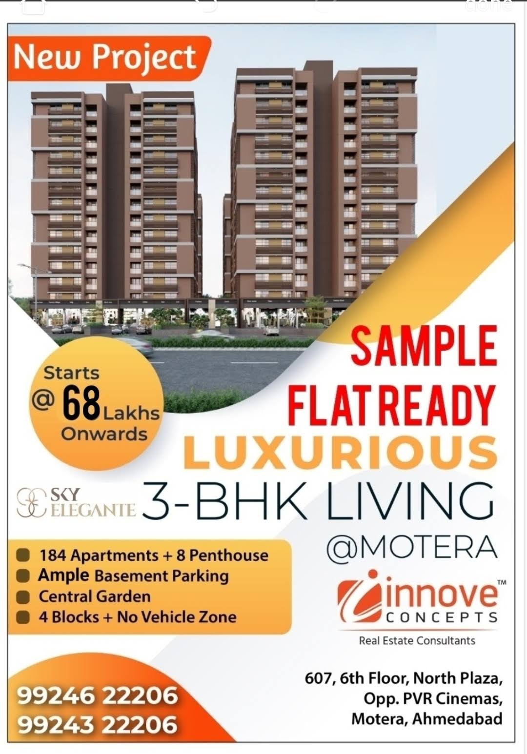 3BHK 1800 Sq ft Apartments Project in Motera Ahmedabad product image