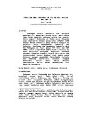 Semua urusan hal ehwal luar adalah menjadi tanggungjawab kerajaan persekutuan. Pencitraan Indonesia Di Media Massa Malaysia