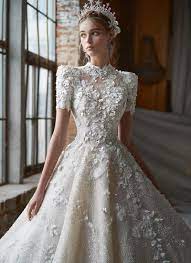 15 Ethereal Flower Inspired Wedding Dresses For Your White Garden Wedding Modern Wedding Dress Wedding Dresses Gowns